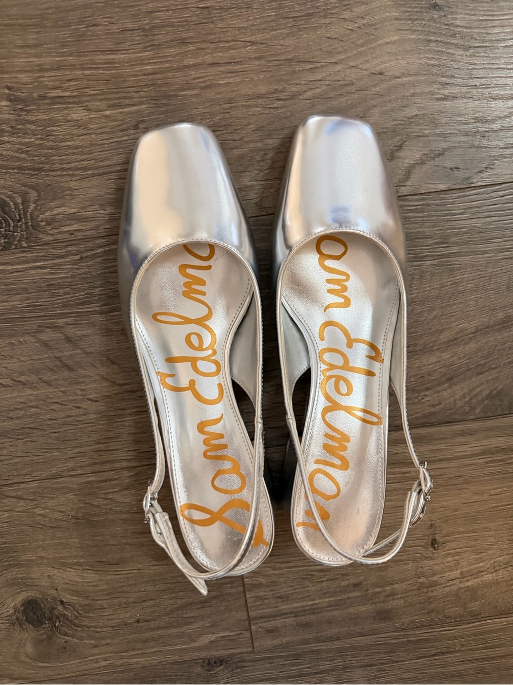 Sam Edelman Metallic Silver Slingback Flats
